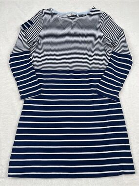 Vineyard Vines Striped Mini Dress Nautical Long Sleeve Navy White M